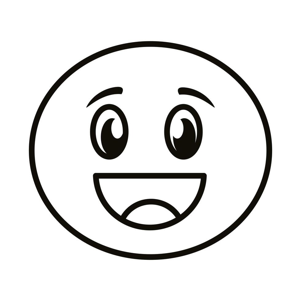 happy emoji face classic line style icon 2718805 Vector Art at Vecteezy