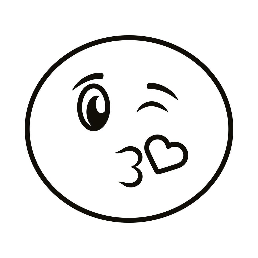 Free Kiss Emoji Icon - Download in Line Style