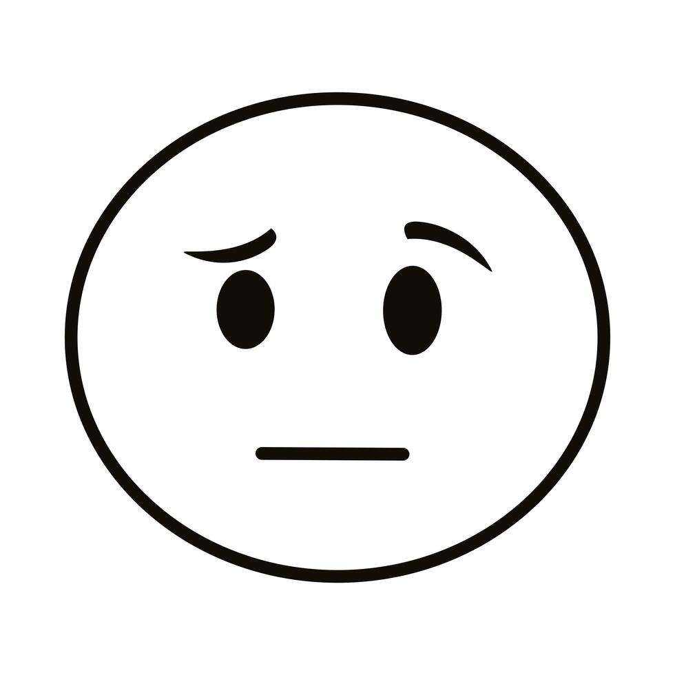 sad emoji face classic line style icon vector