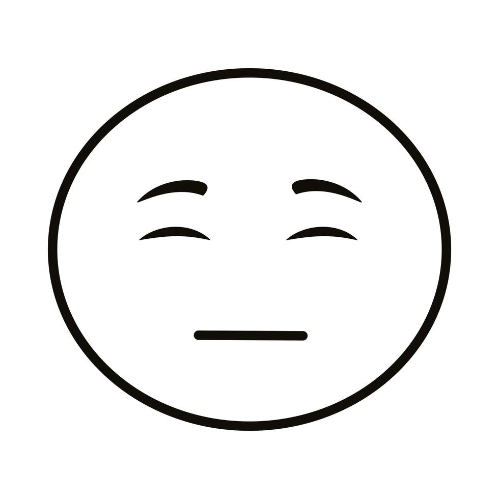 sad emoji face classic line style icon vector