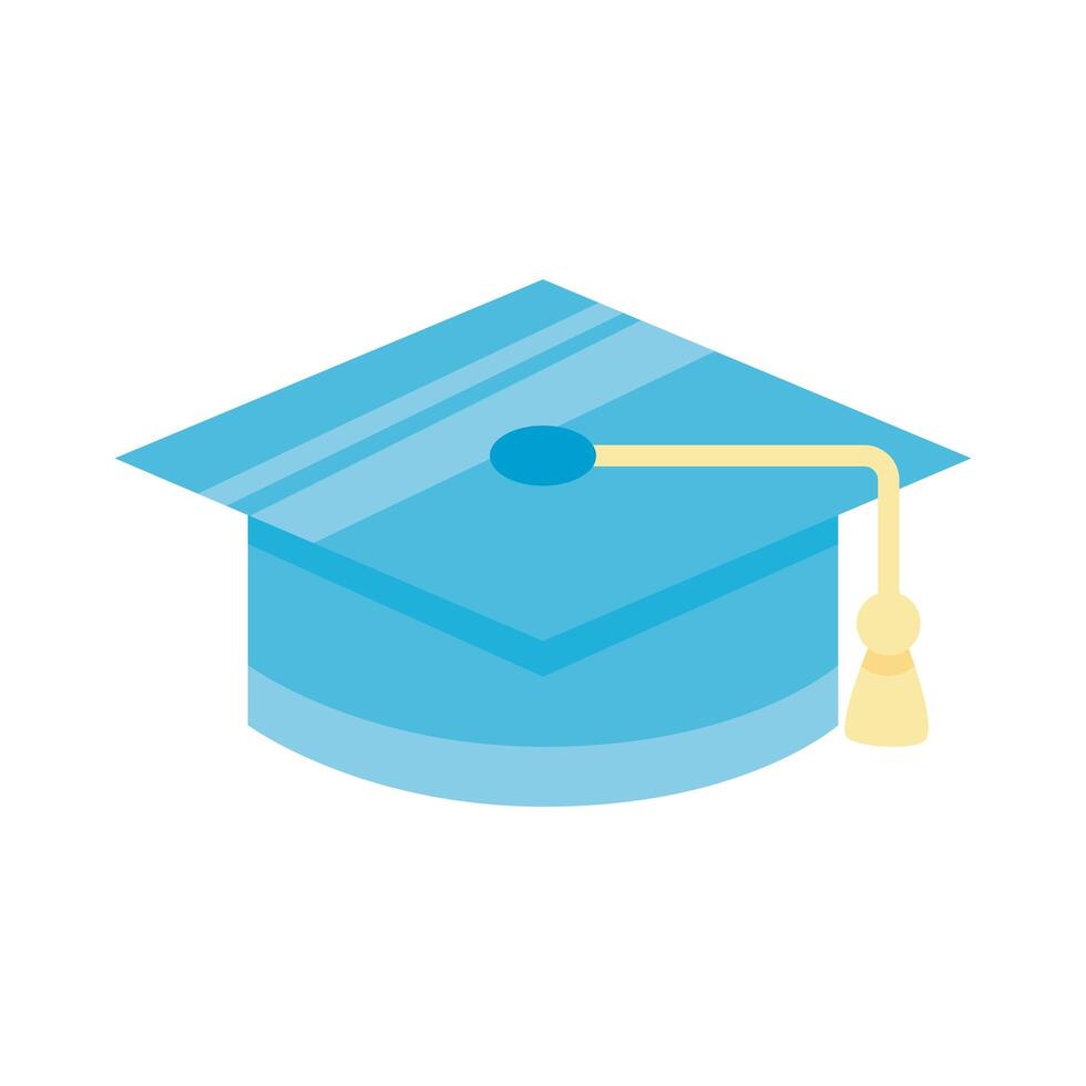 graduation hat flat style icon vector