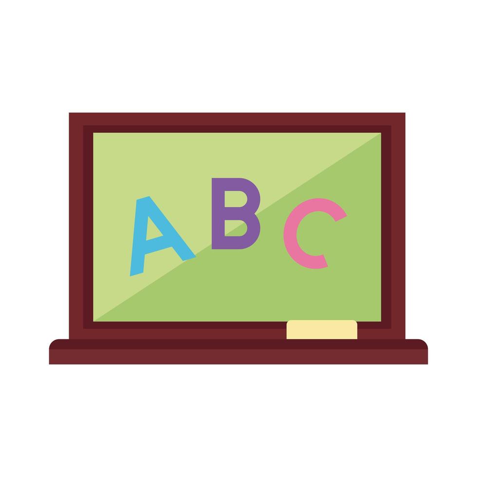 chalkboard school with alphabet flat style icon vector