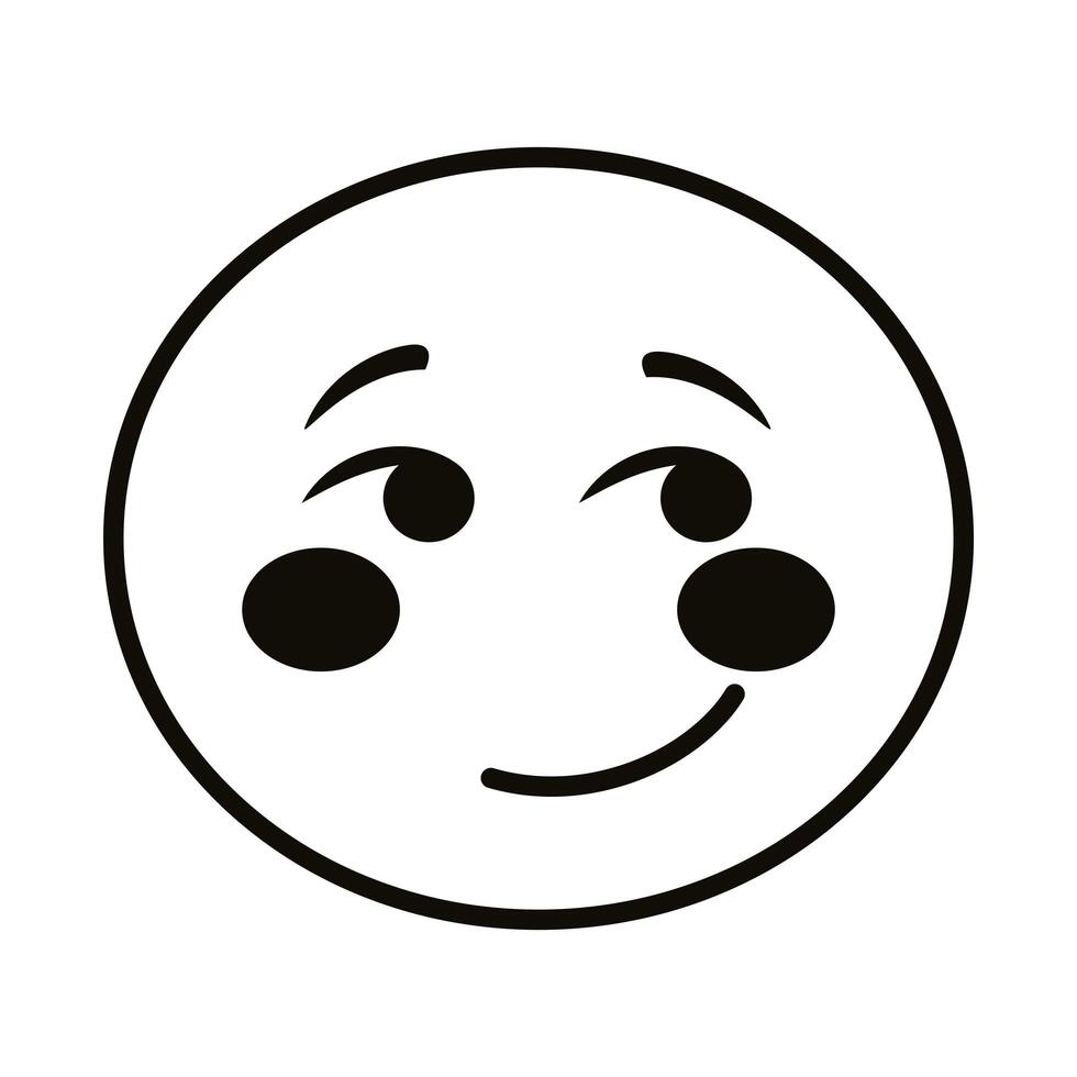 happy emoji face classic line style icon vector