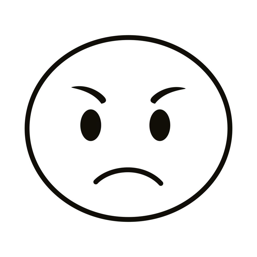 angry emoji with red face line style icon vector