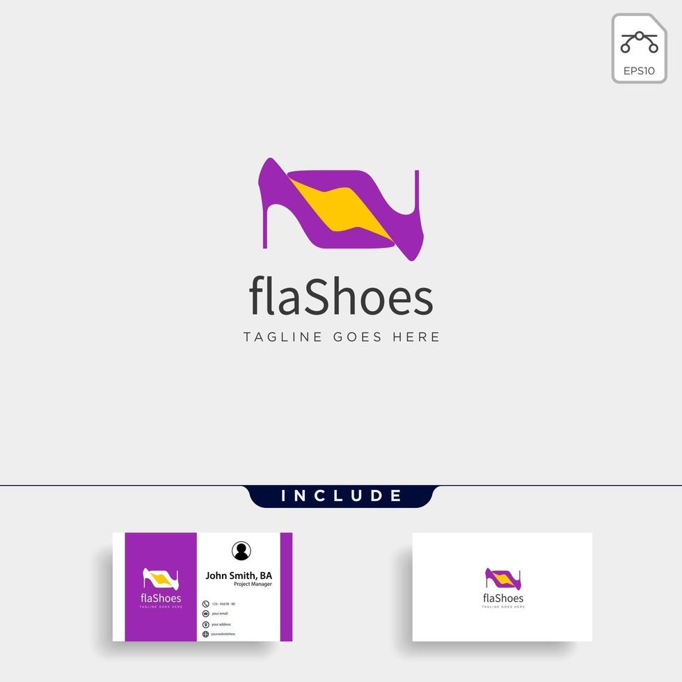 two heel fashion with flash simple flat logo template vector illustration vector