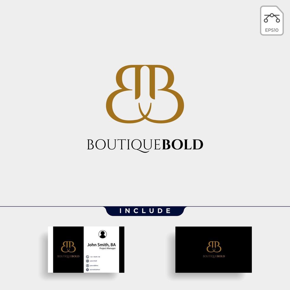 Premium Vector B Logo in gold color and Beautiful Logotype design for luxury company fashion branding  vector