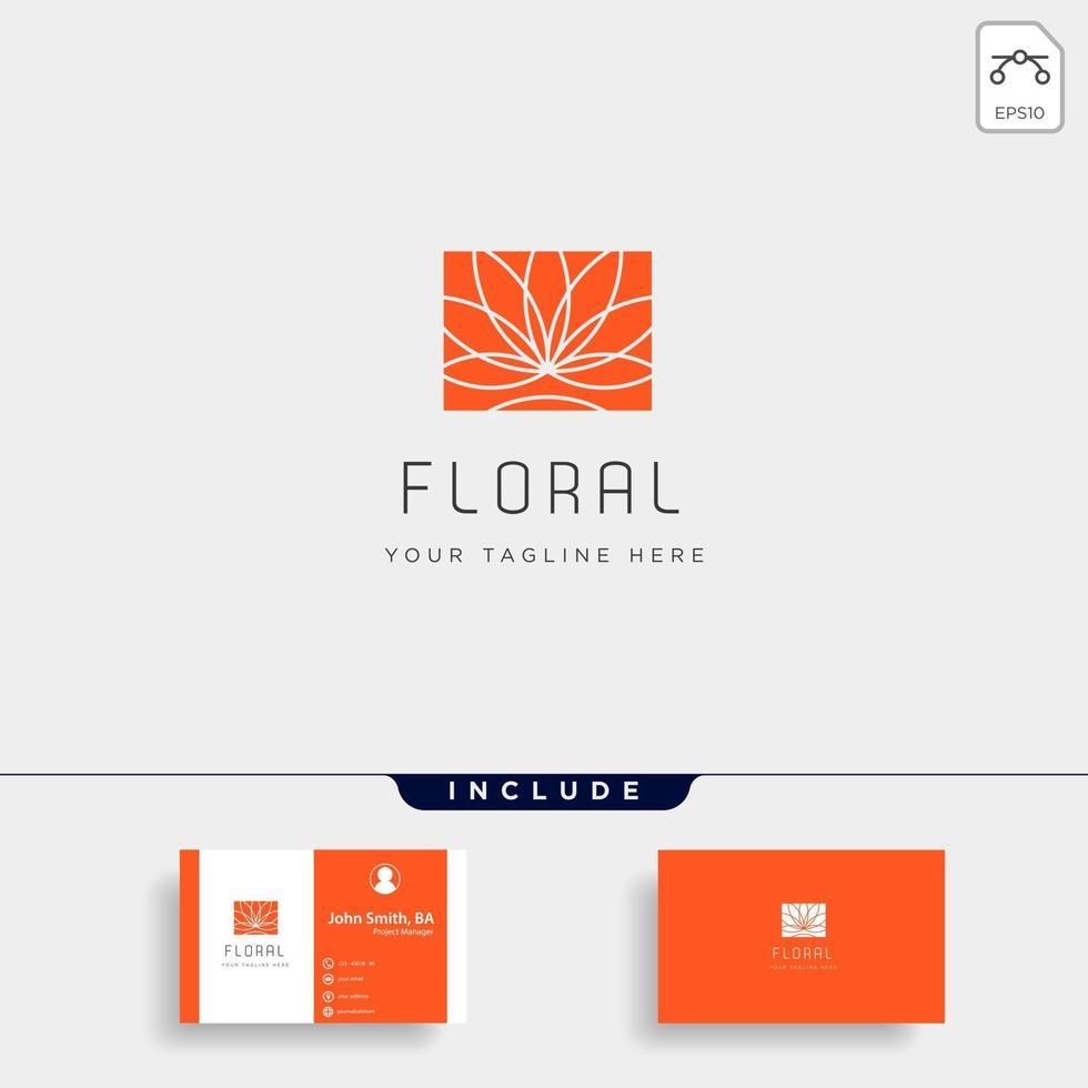 flower floral line beauty premium simple logo template vector icon element