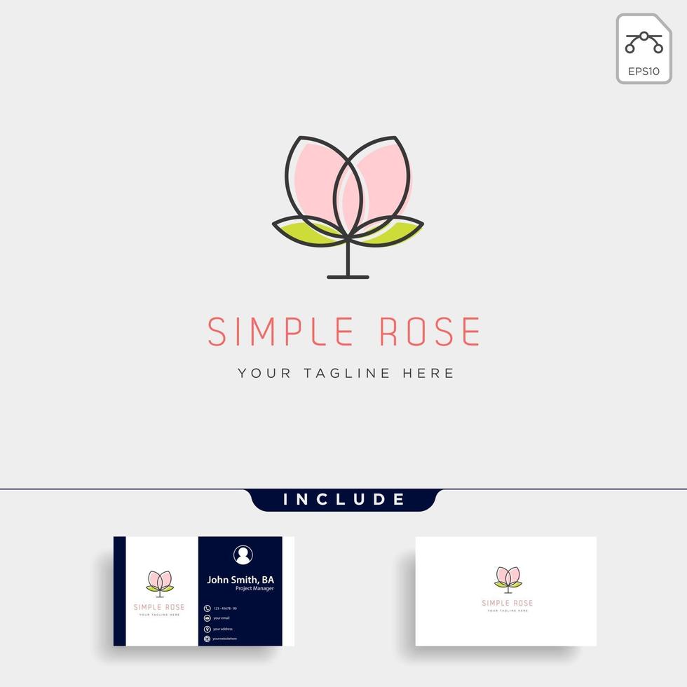 flower floral line beauty premium simple logo template vector icon element