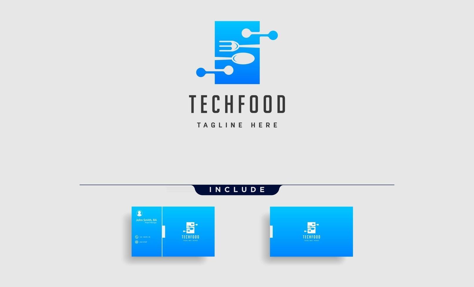 food technology modern simple flat logo template design vector logo with business card download