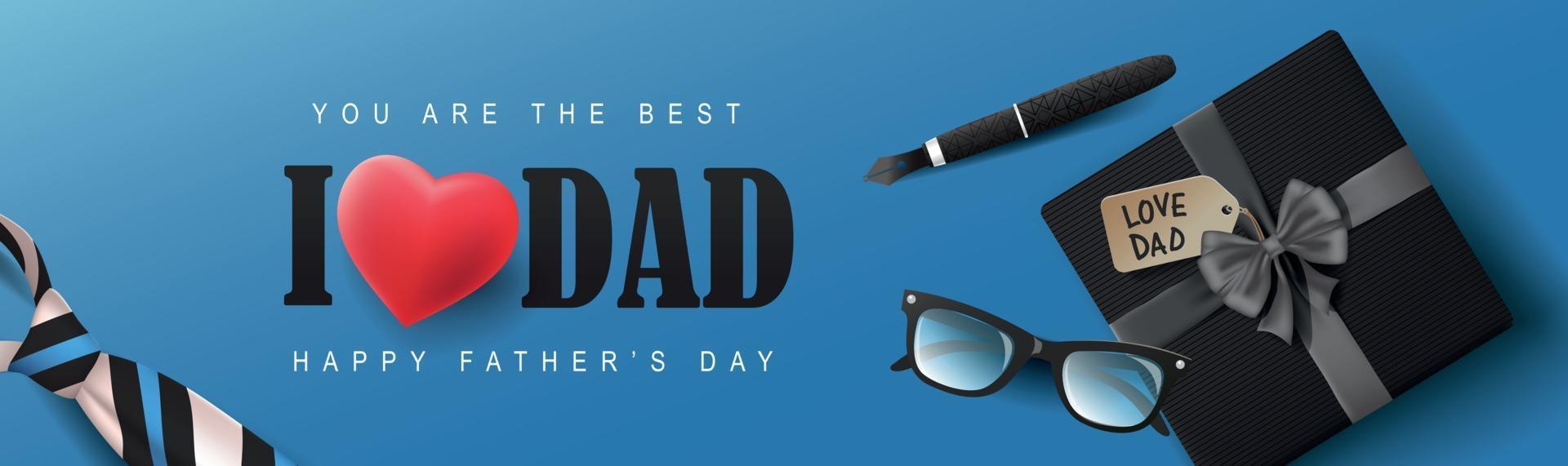 Happy Fathers Day banner background vector