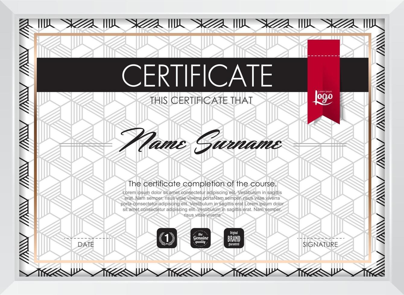 Certificate of appreciation template vector