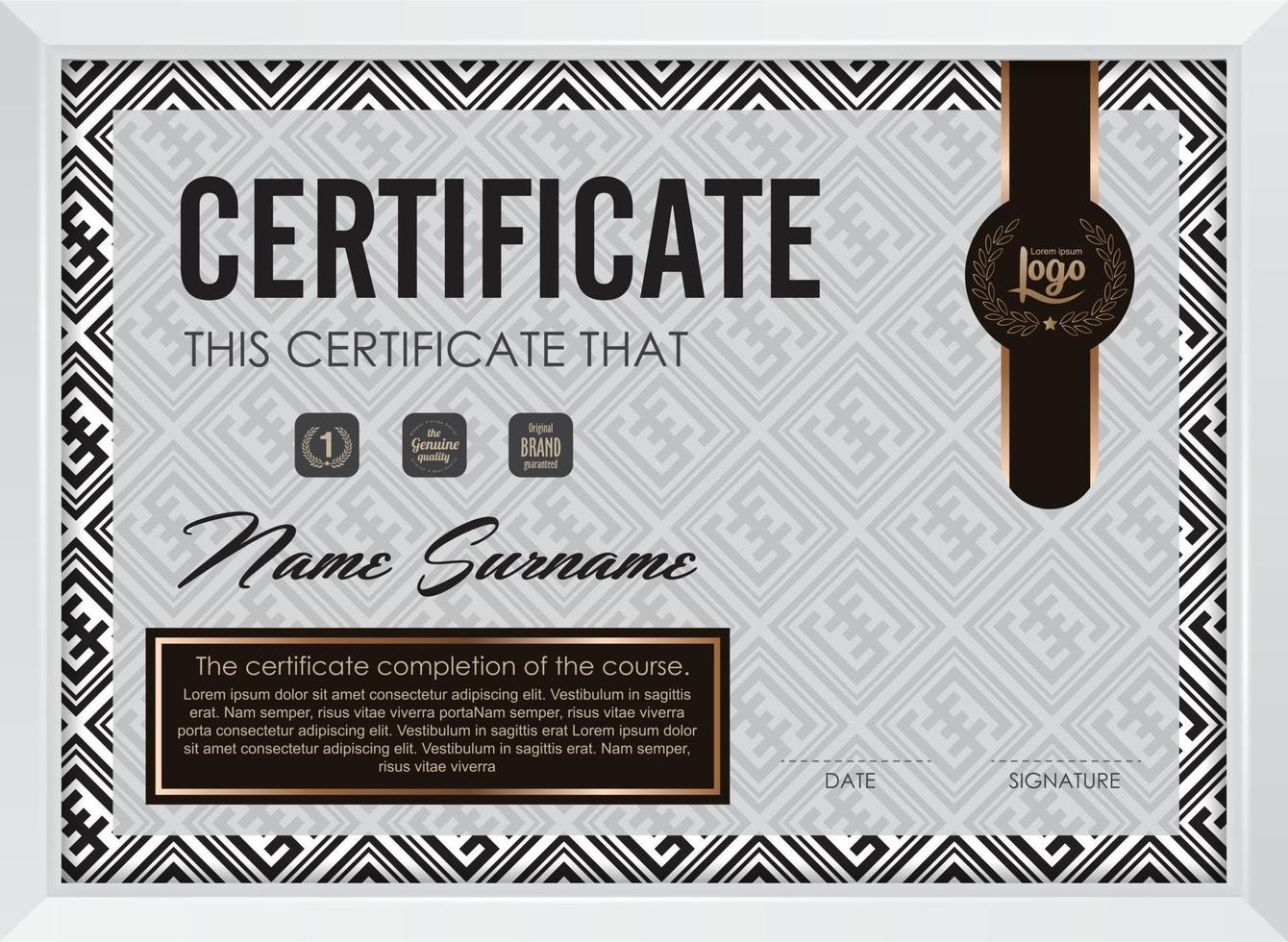 Certificate of appreciation template vector