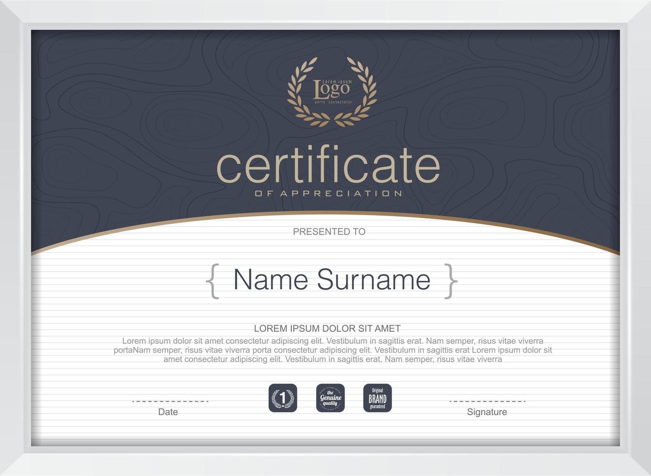 Certificate of appreciation template vector