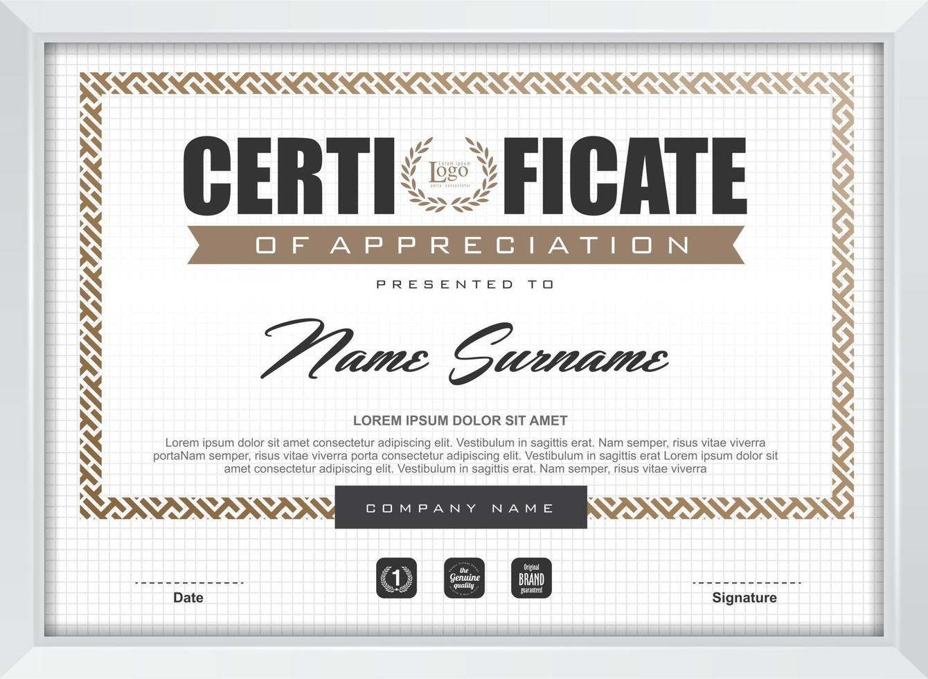 Certificate of appreciation template vector