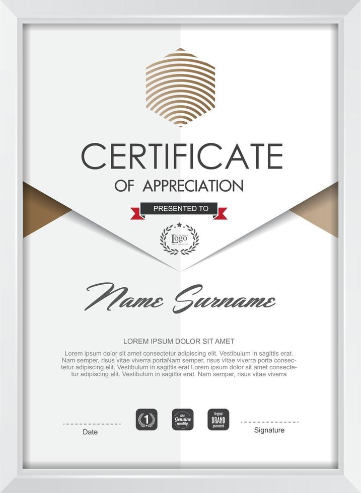 Certificate of appreciation template vector