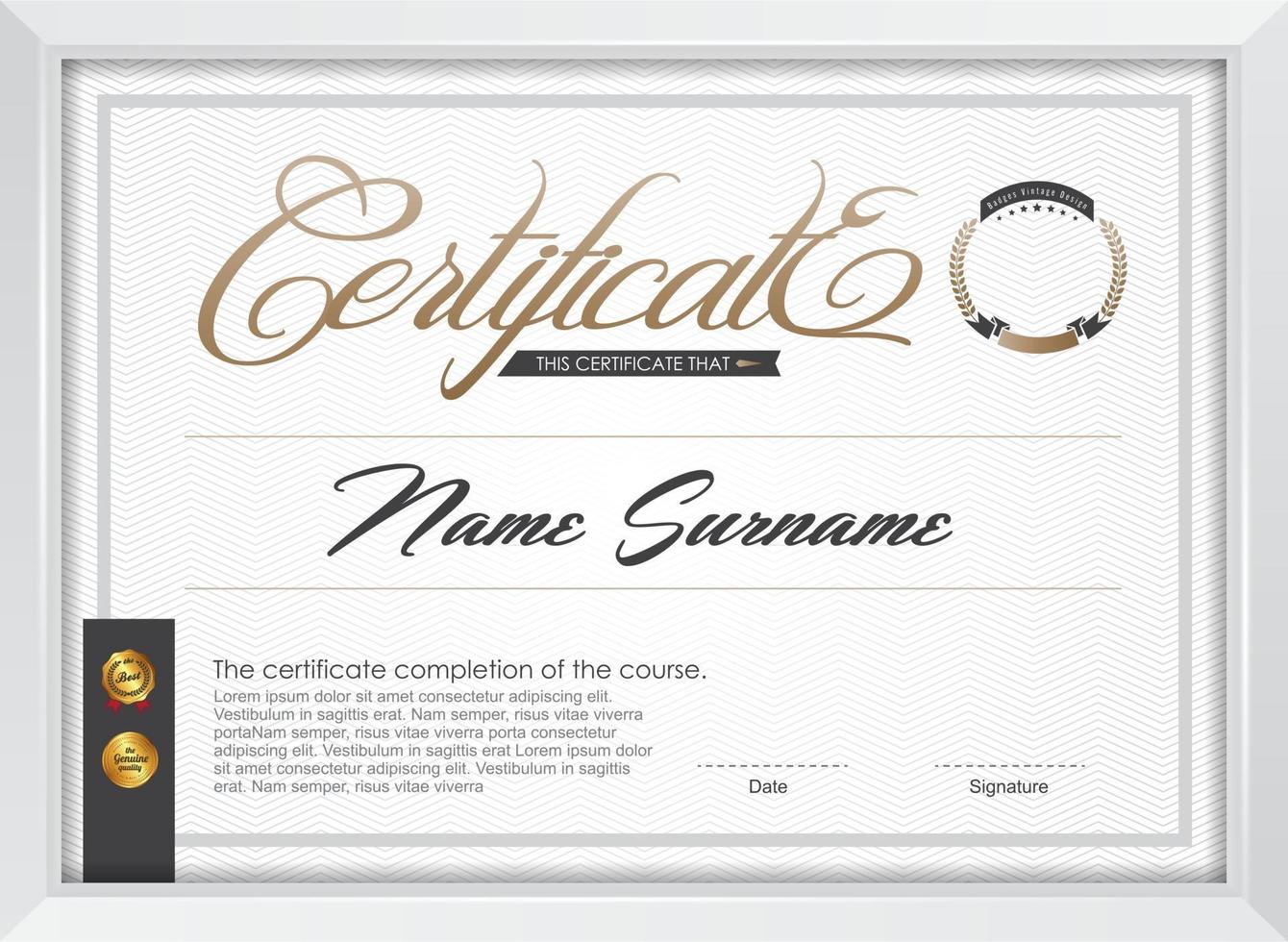 Certificate of appreciation template vector