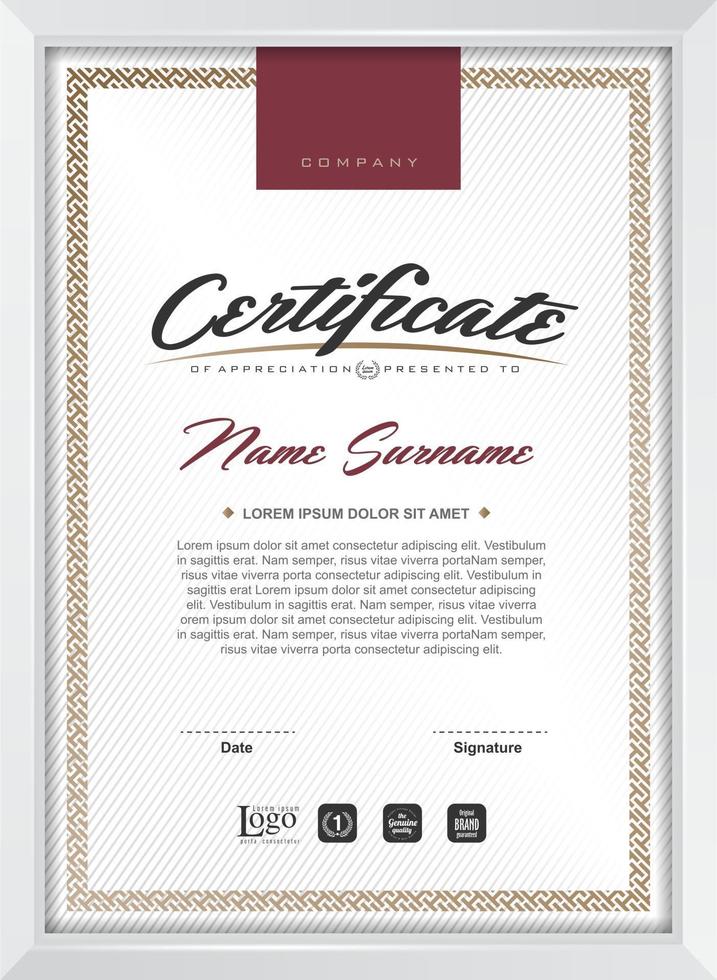 Certificate of appreciation template vector