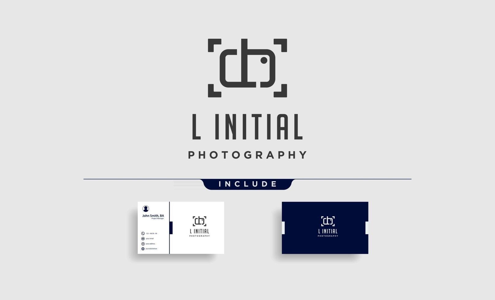 L initial photography logo template vector design icon element