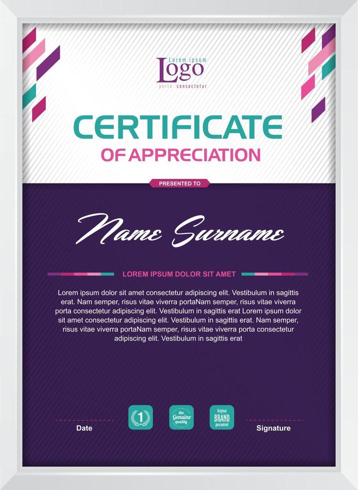 Certificate of appreciation template vector