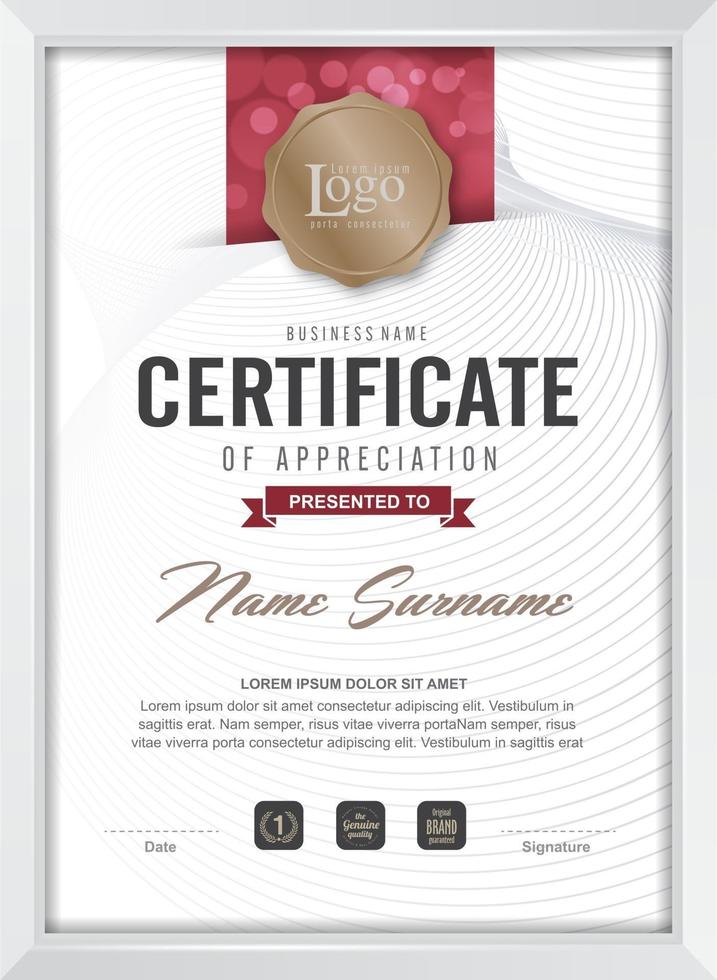 Certificate of appreciation template vector