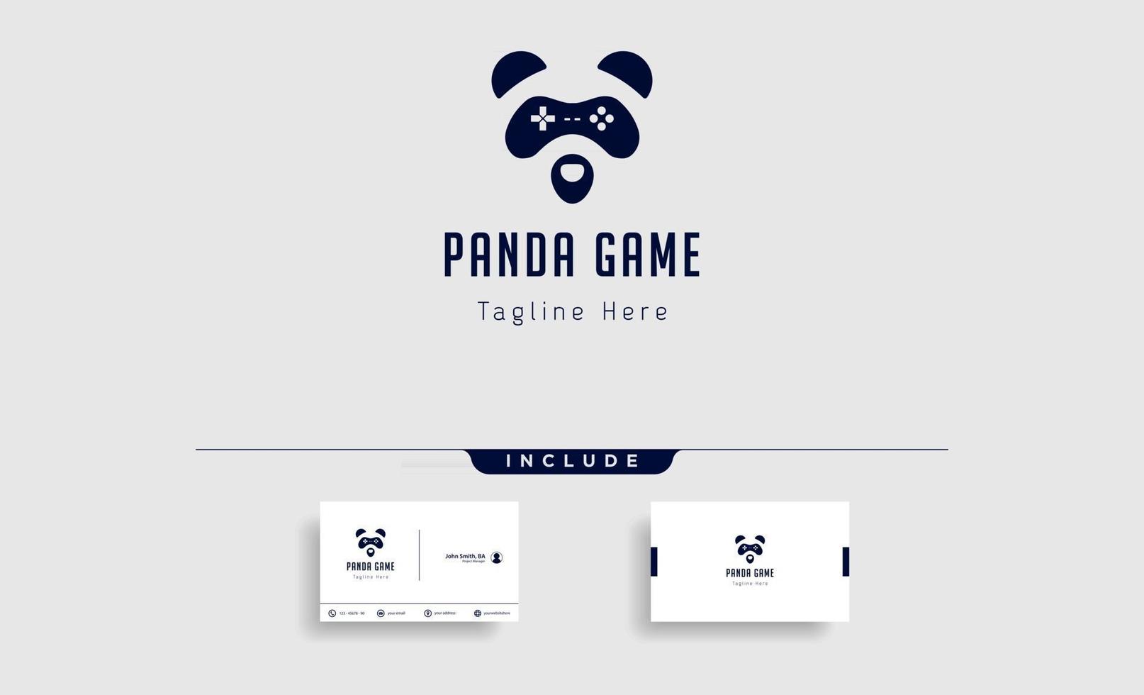 panda game logo design template animal concept controller vector