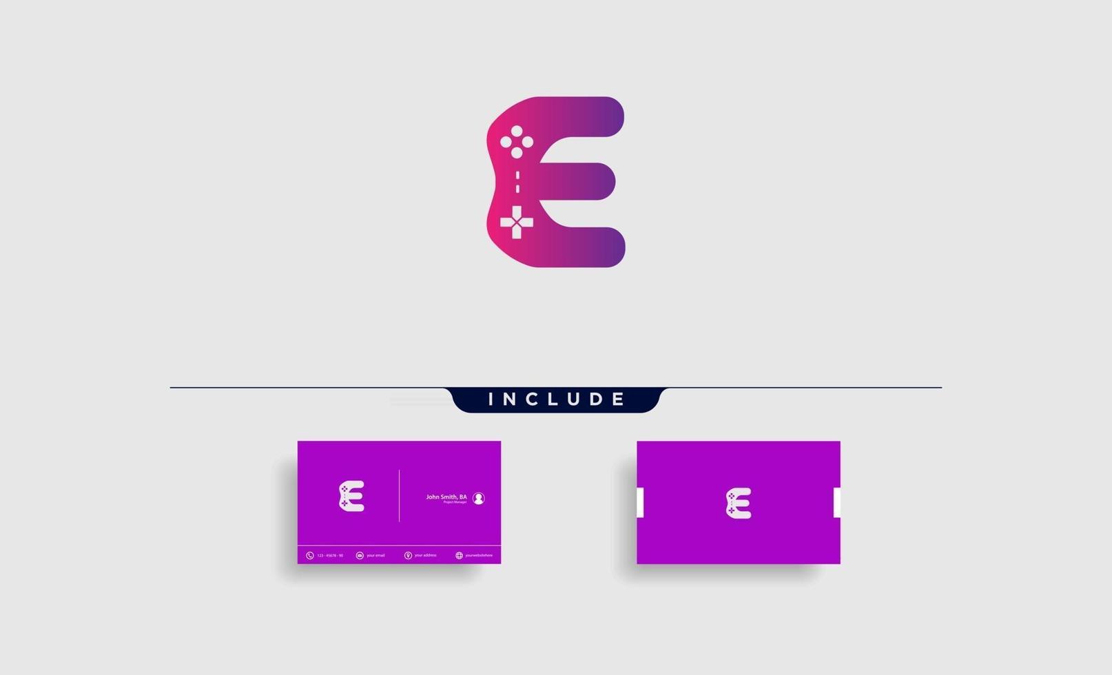 letter e game logo design template vector illustration gamepad icon element  vector