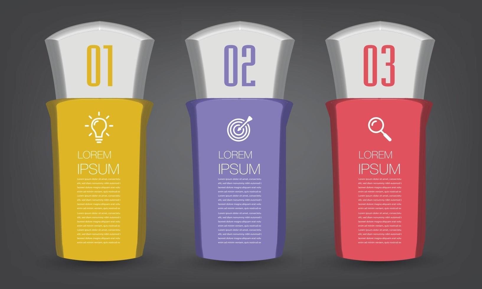 modern text box template banner Infographics vector
