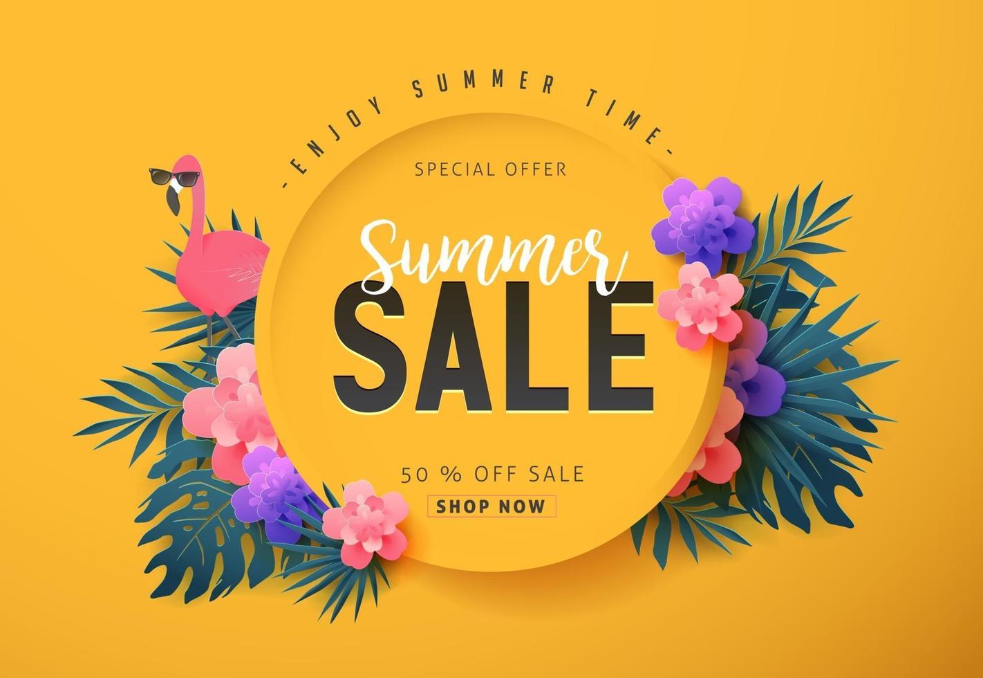 summer sale poster banner background template vector