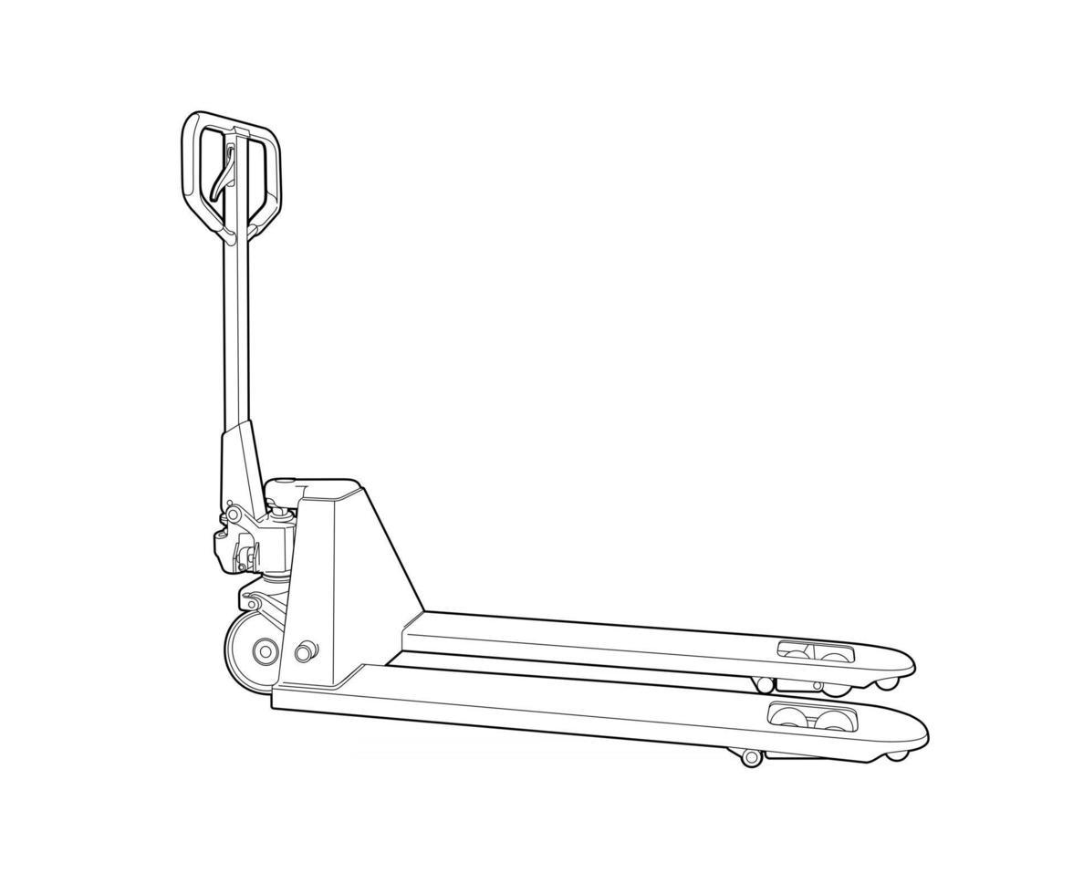 manual warehouse pallet truck vector