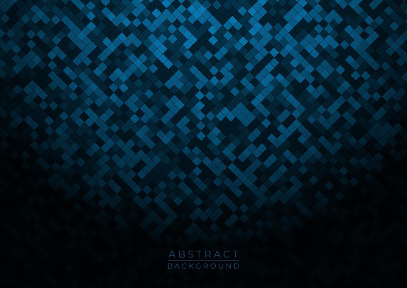 Abstract pattern blue square shape design dark tone with vignette vector