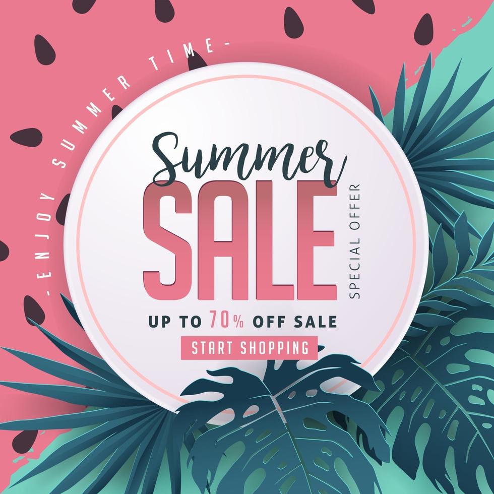 summer sale poster banner background template vector