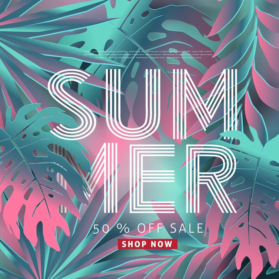 summer sale poster banner background template vector