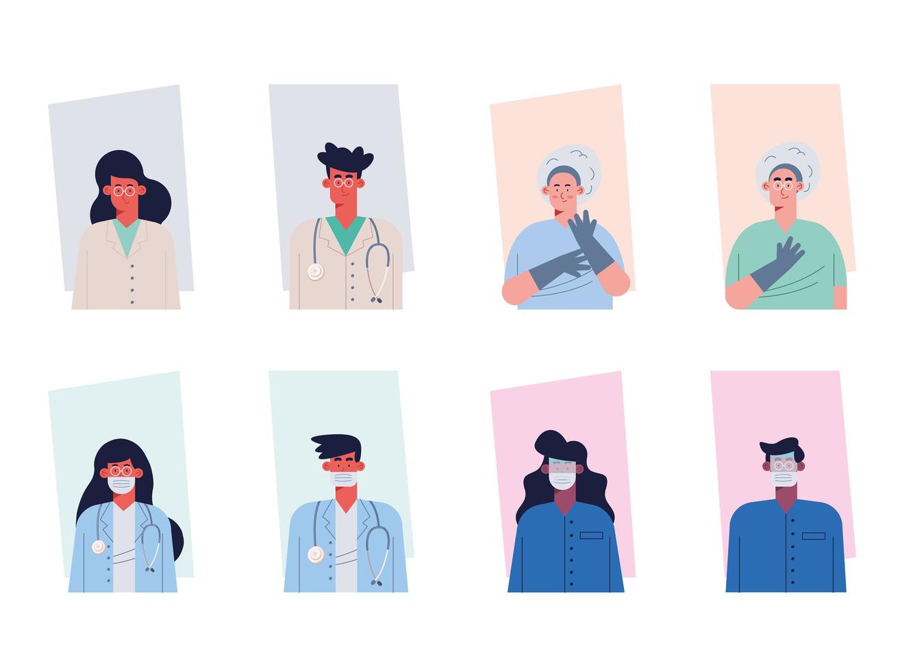 eight doctors staff vector