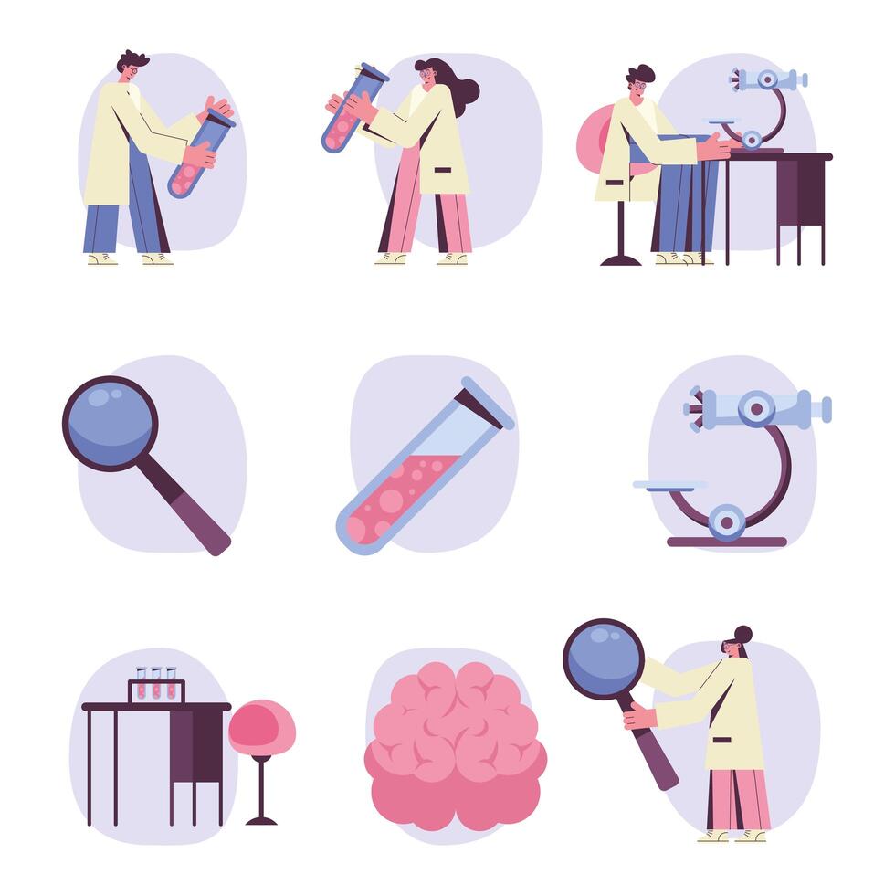 neurologist four doctors vector