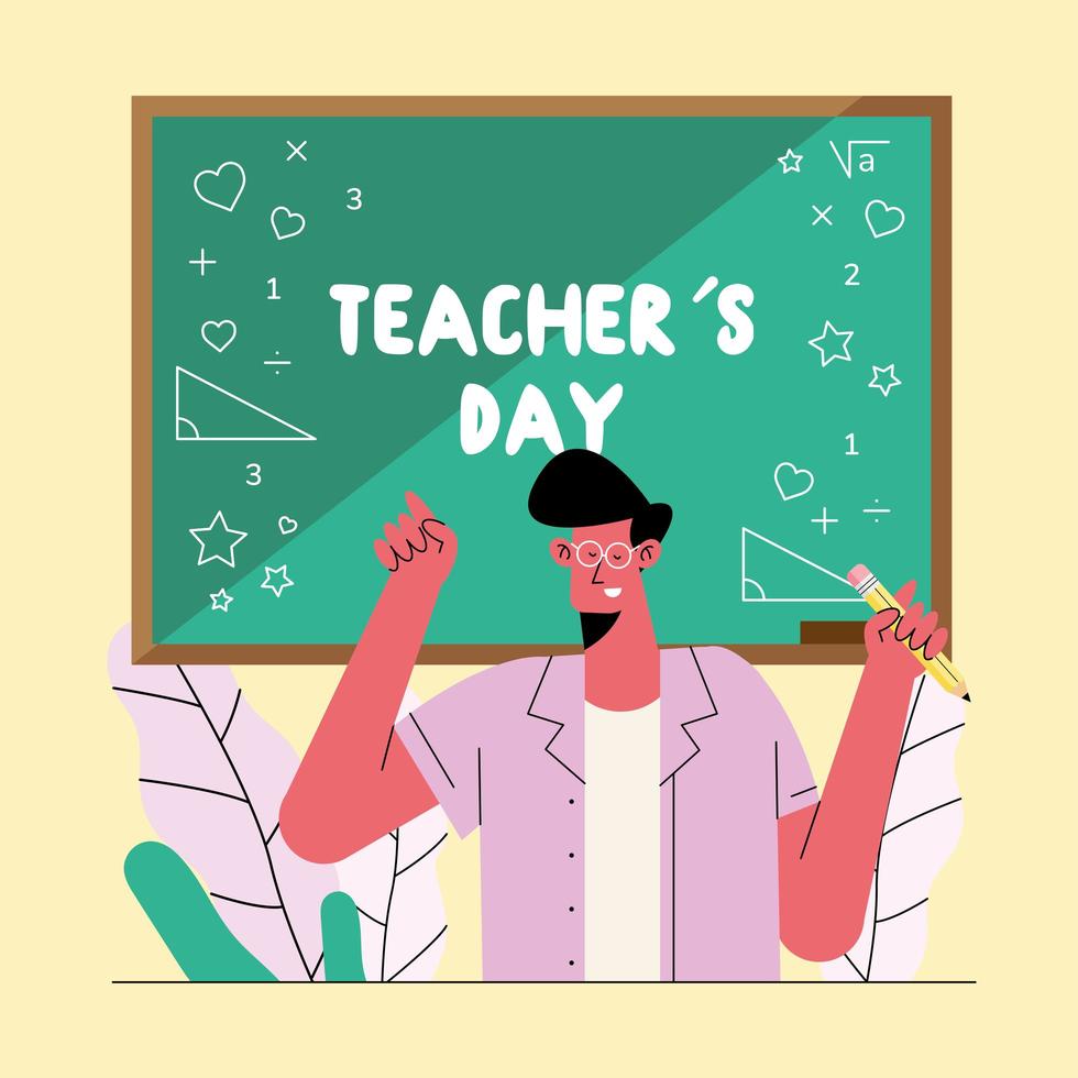 male teacher class vector