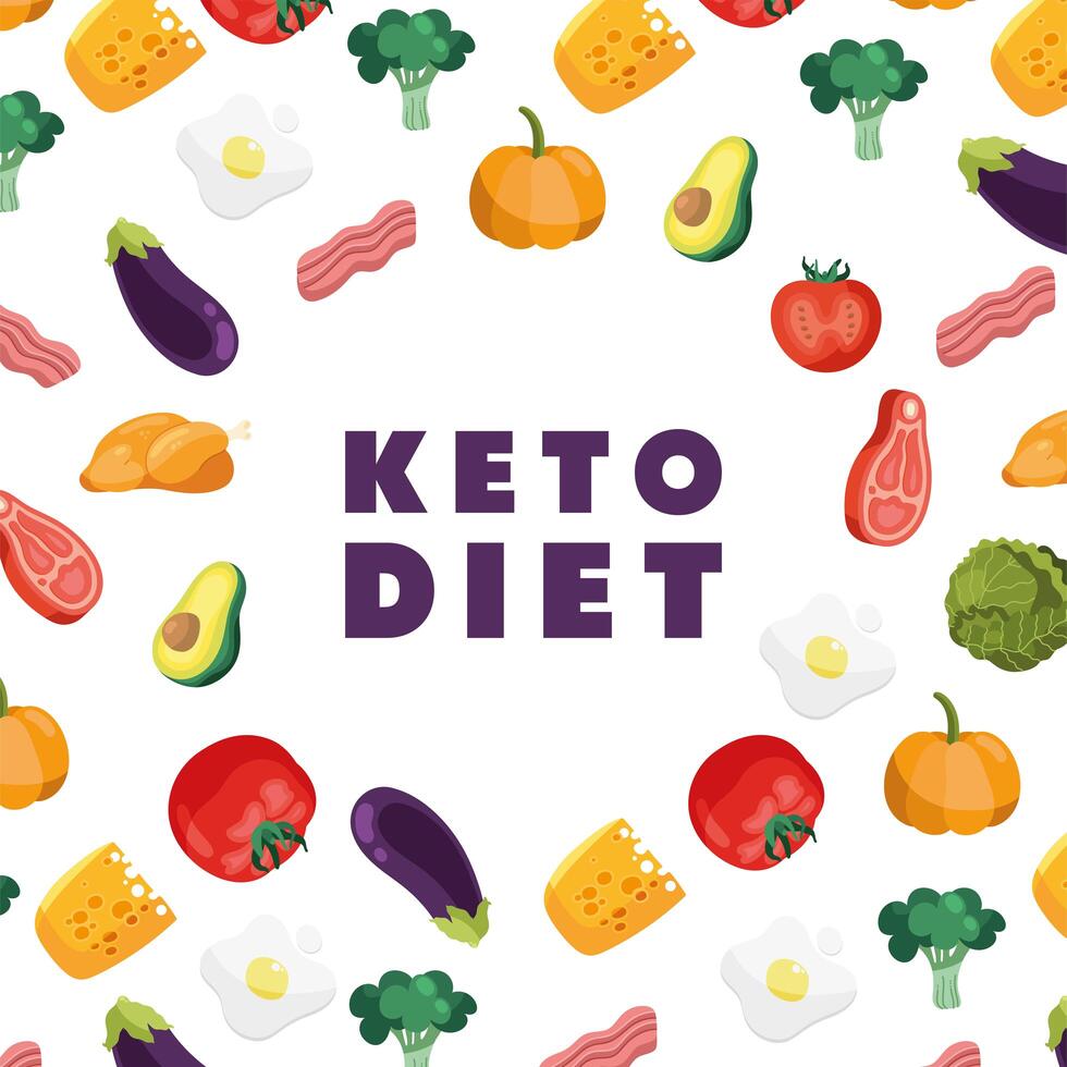 ketogenic diet pattern vector