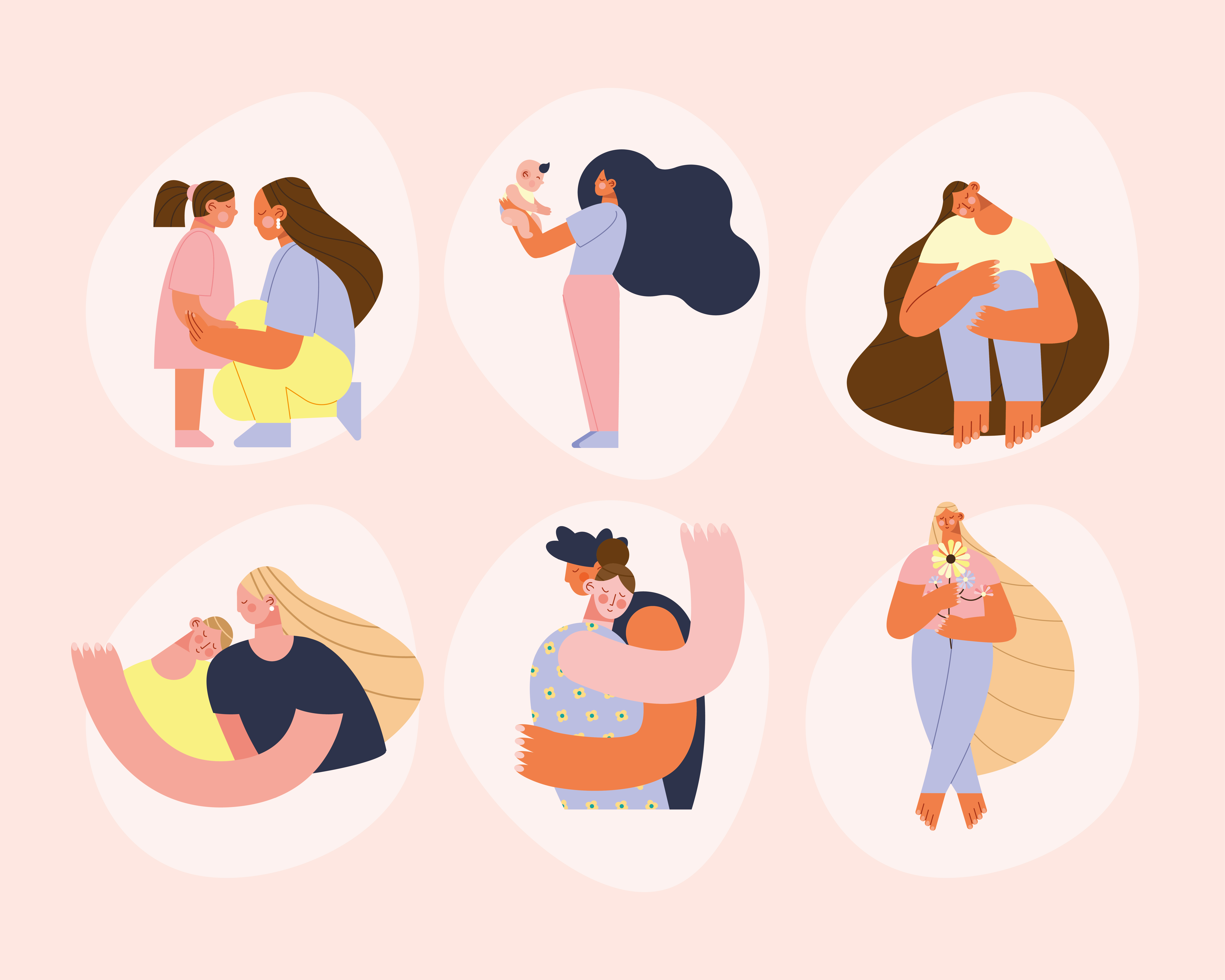 Download six moms characters 2719559 Vector Art at Vecteezy