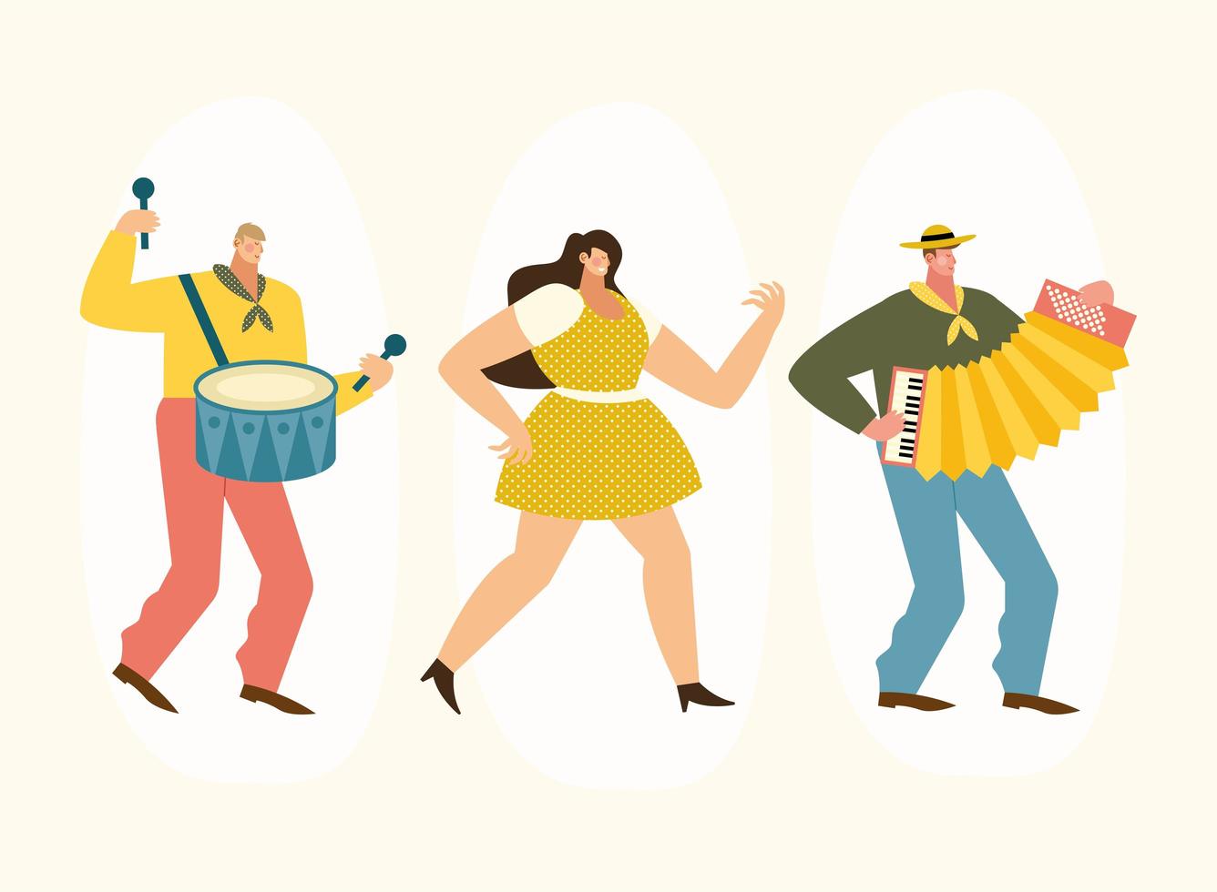 musicians and dancer vector