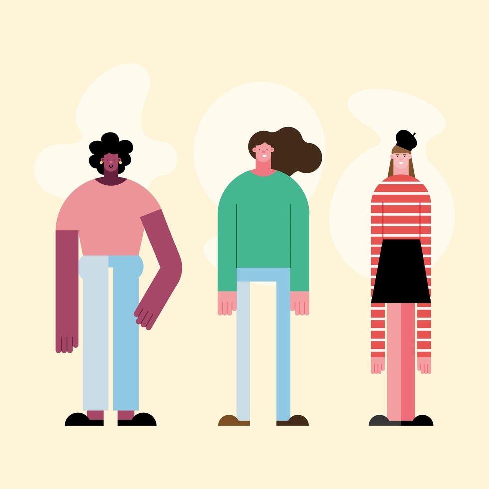 diversity three persons vector