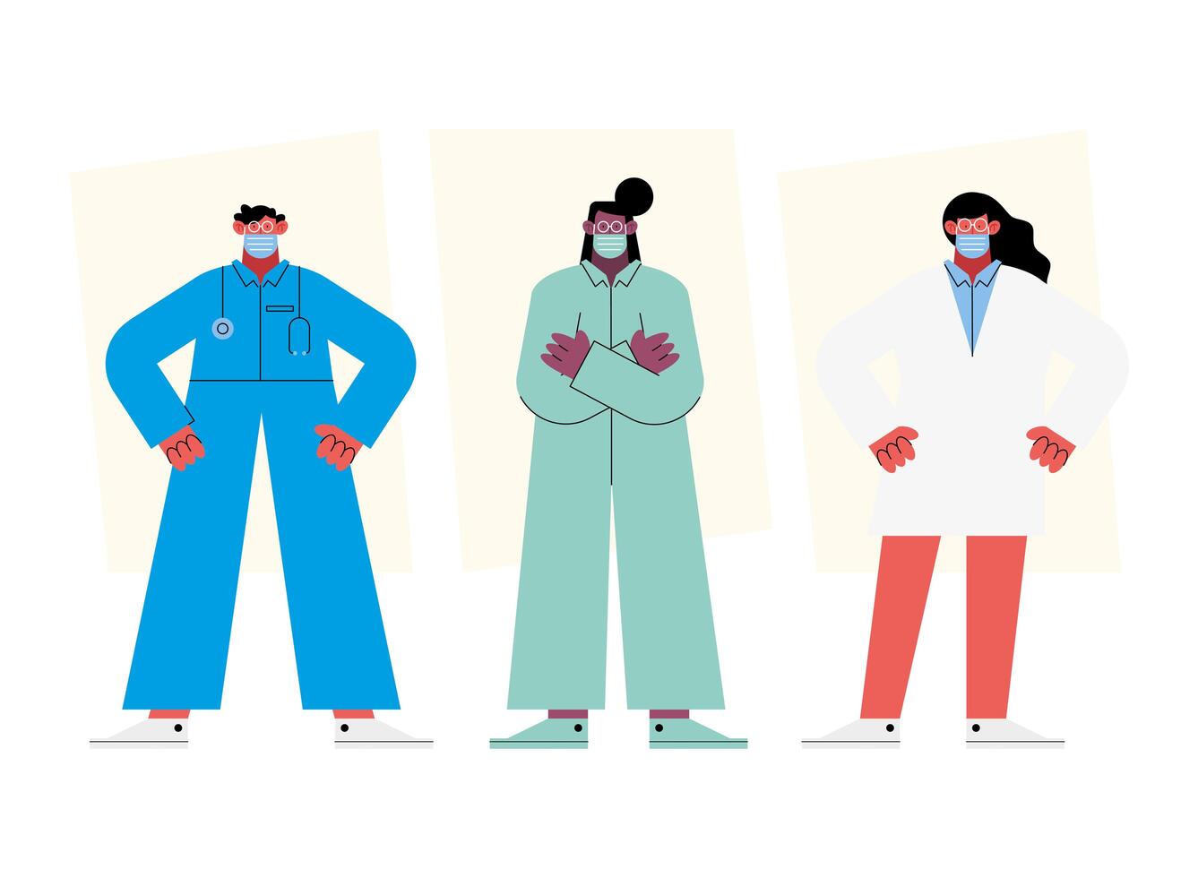 three doctors group 2719570 Vector Art at Vecteezy