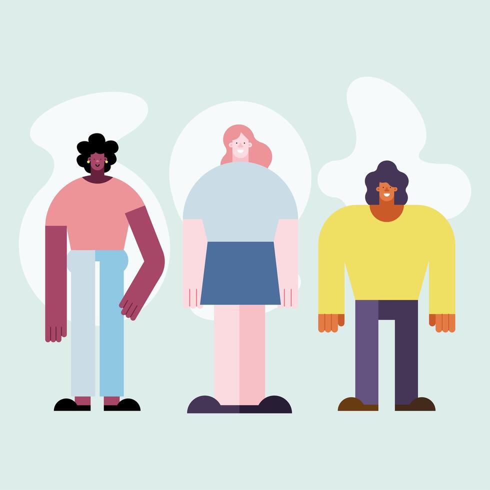 three diversity persons vector