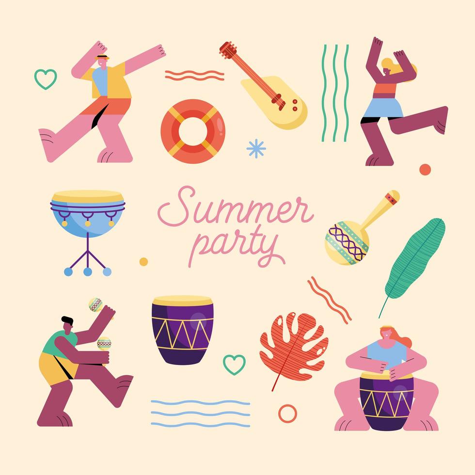 summer party words vector