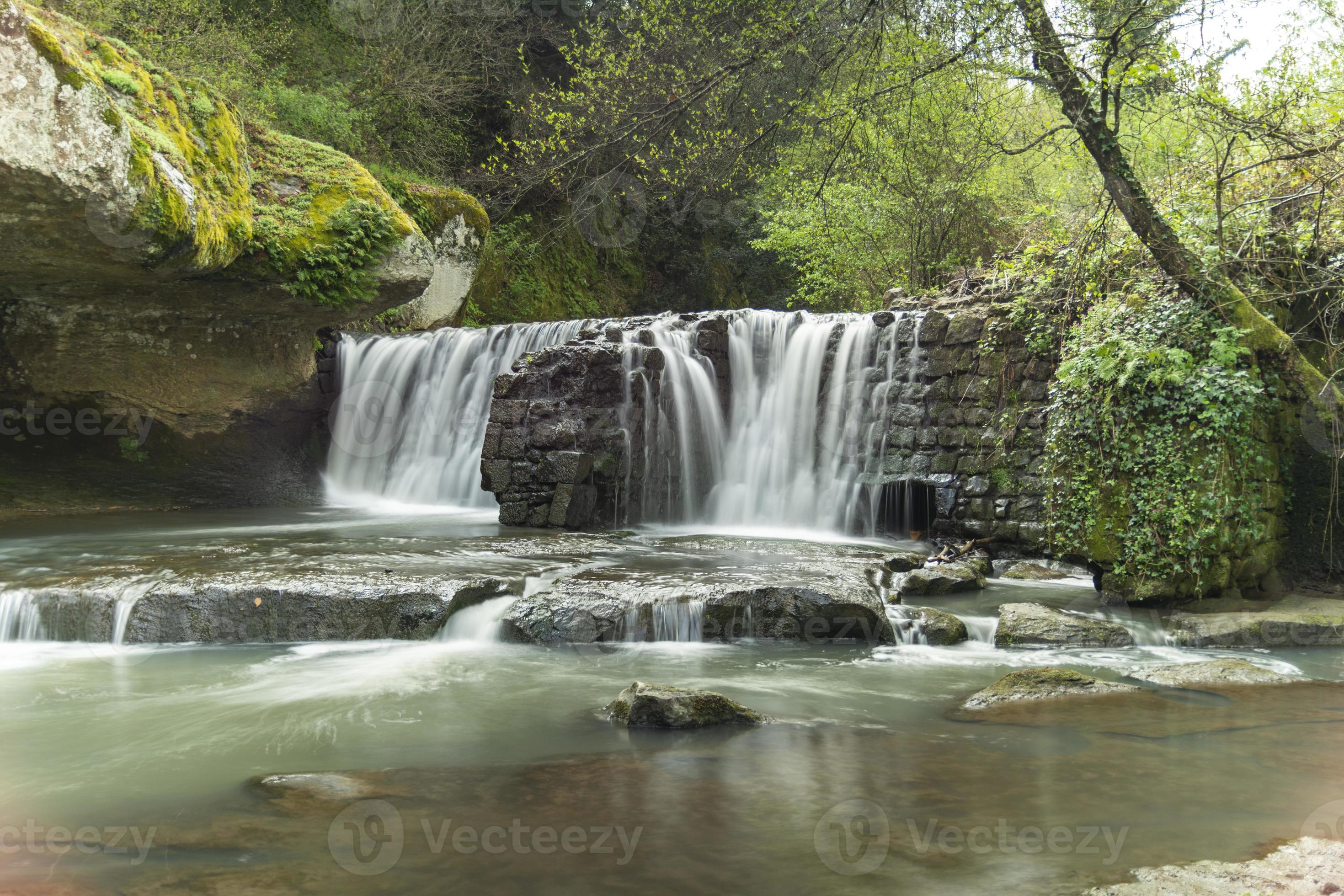 waterfall of fosso castello in soriano nel cimino viterbo photo
