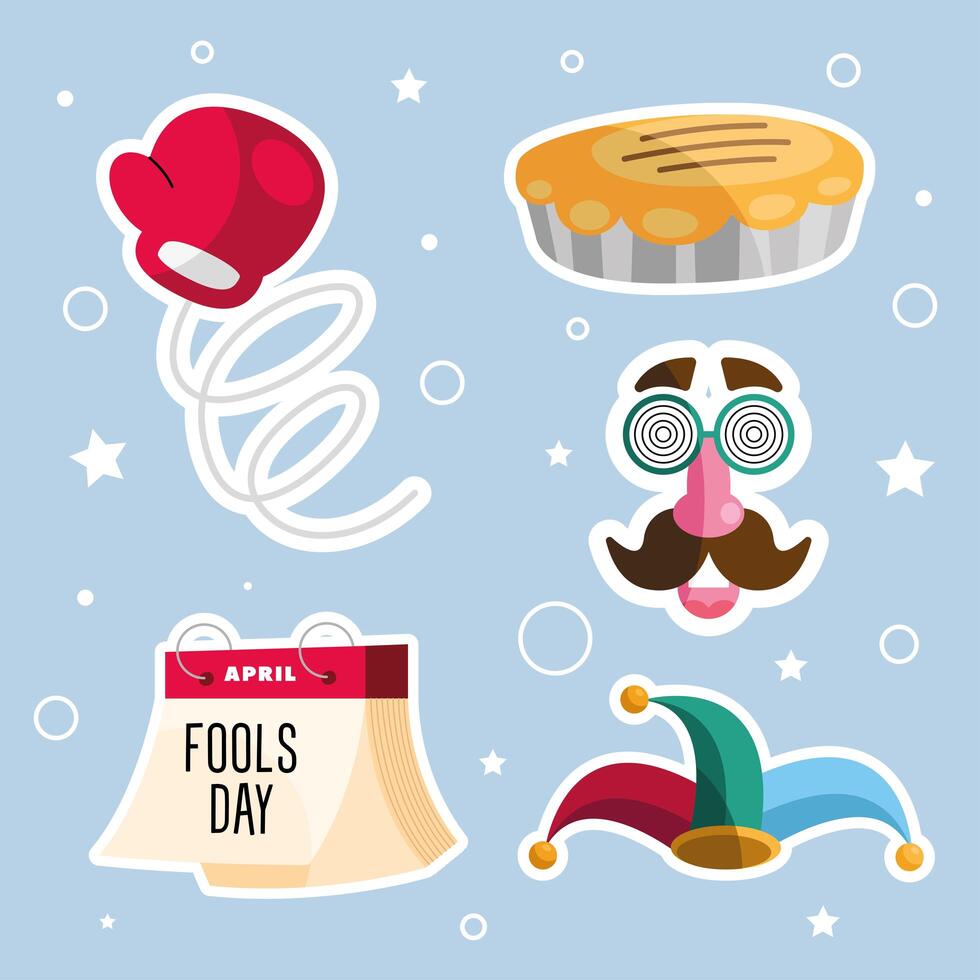 fools day icons vector