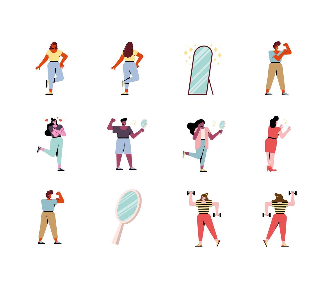 persons and mirrors vector