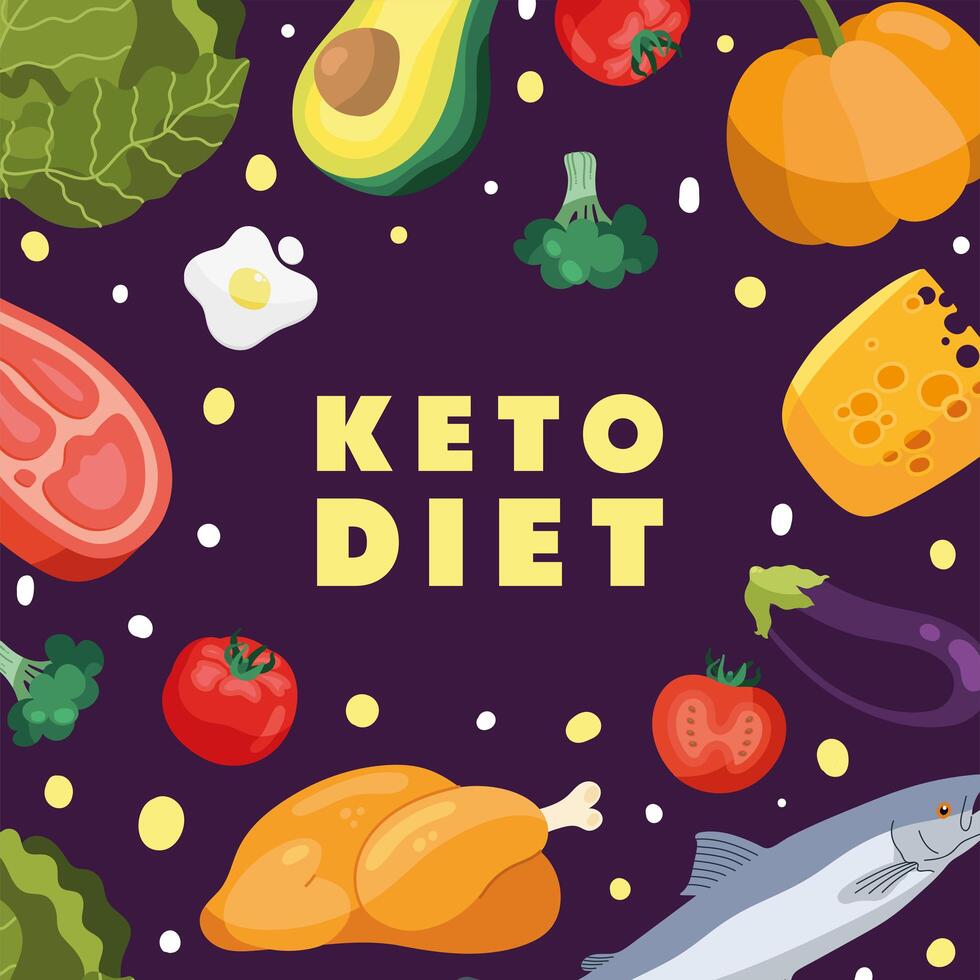 ketogenic diet food vector