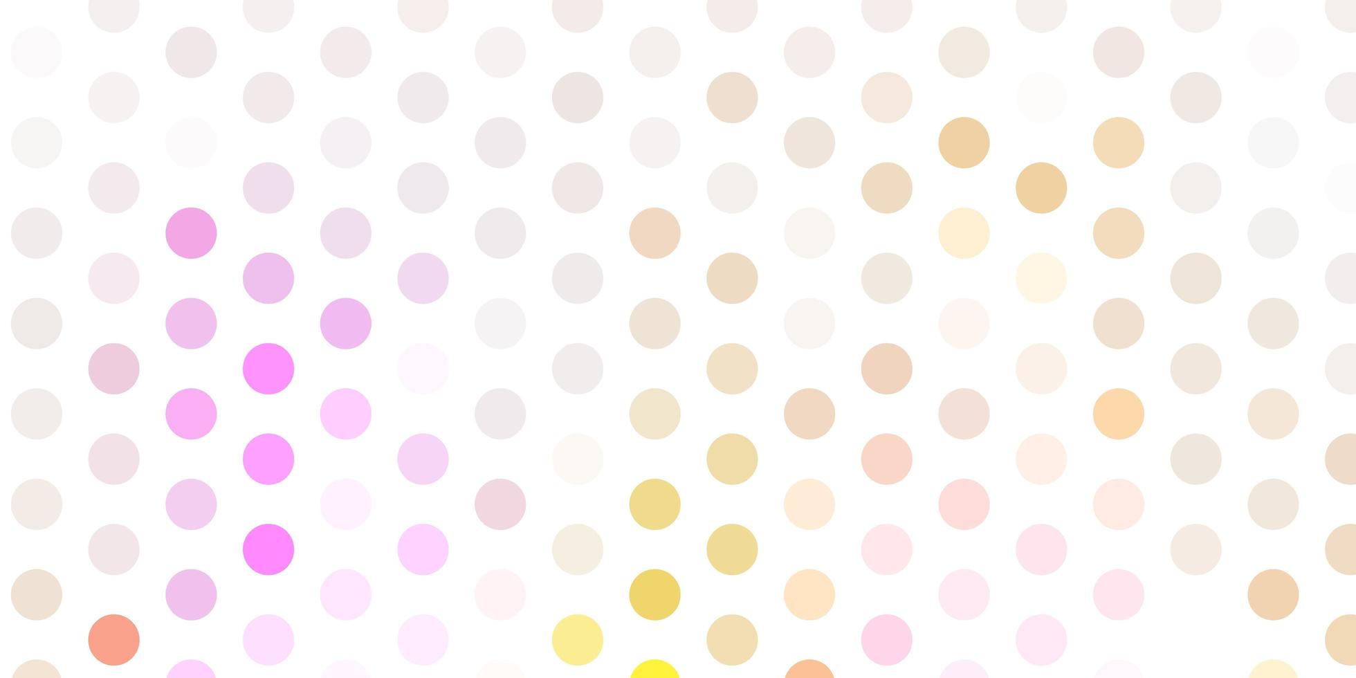 Light pink yellow vector background with bubbles