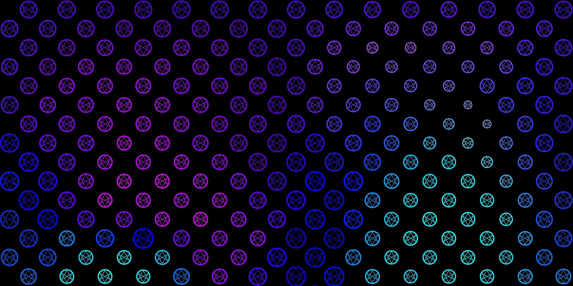 patrón de vector azul rosa oscuro con elementos mágicos