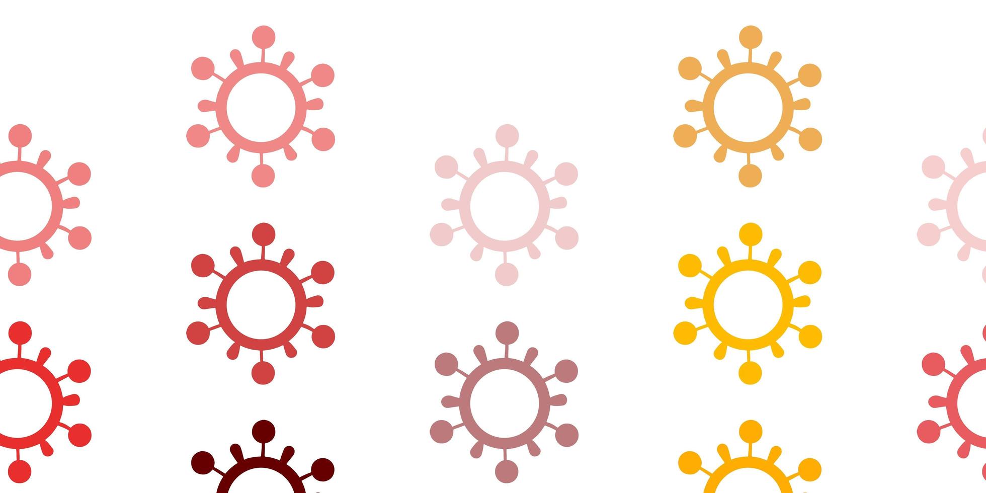 Light Orange vector pattern with coronavirus elements