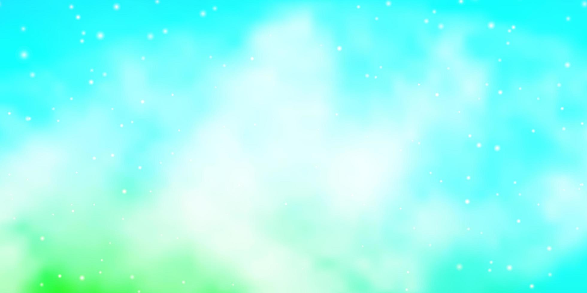 Light Blue Green vector texture with beautiful stars
